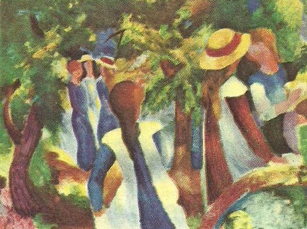 August Macke flickor under trad Norge oil painting art